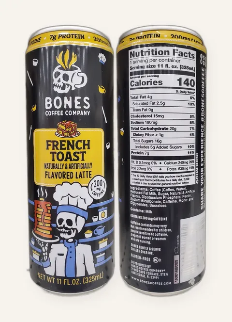 Bones Coffee Company French Toast Latte can