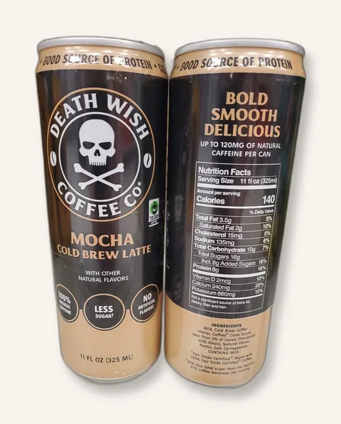 Death Wish Coffee Mocha Cold Brew Latte can